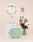 Zur Geburt Geschenkbox mit Blumen & Ballon