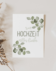 Hochzeitskarte mit floraler Gestaltung – romantisches Design von Flori, ideal als Beilage zu Blumen und Geschenken zur Hochzeit in Österreich