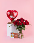 I Love You Geschenkset mit roten Rosen
