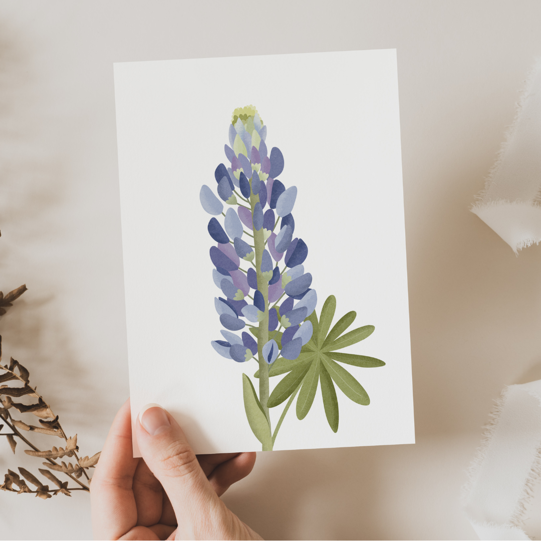 Grußkarte Blume Lupinen