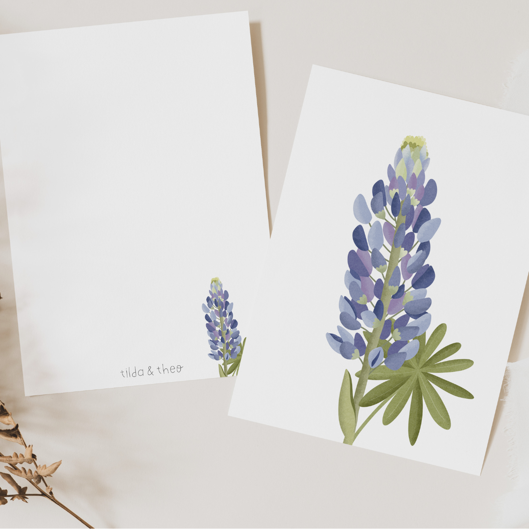 Grußkarte Blume Lupinen