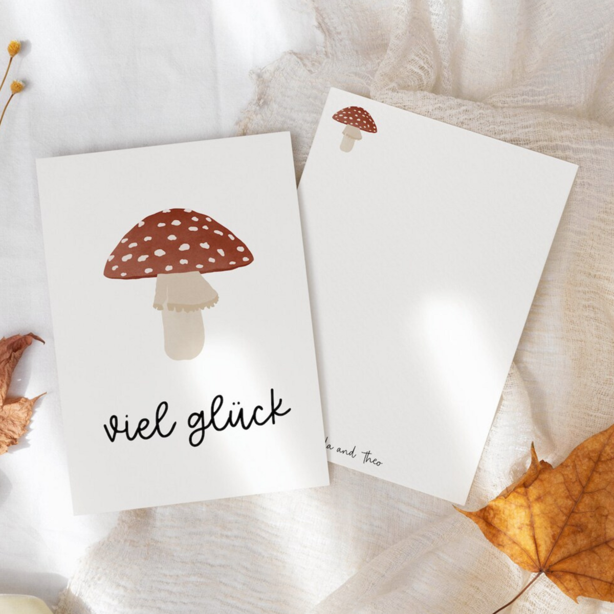 Postkarte Glück - Fliegenpilz