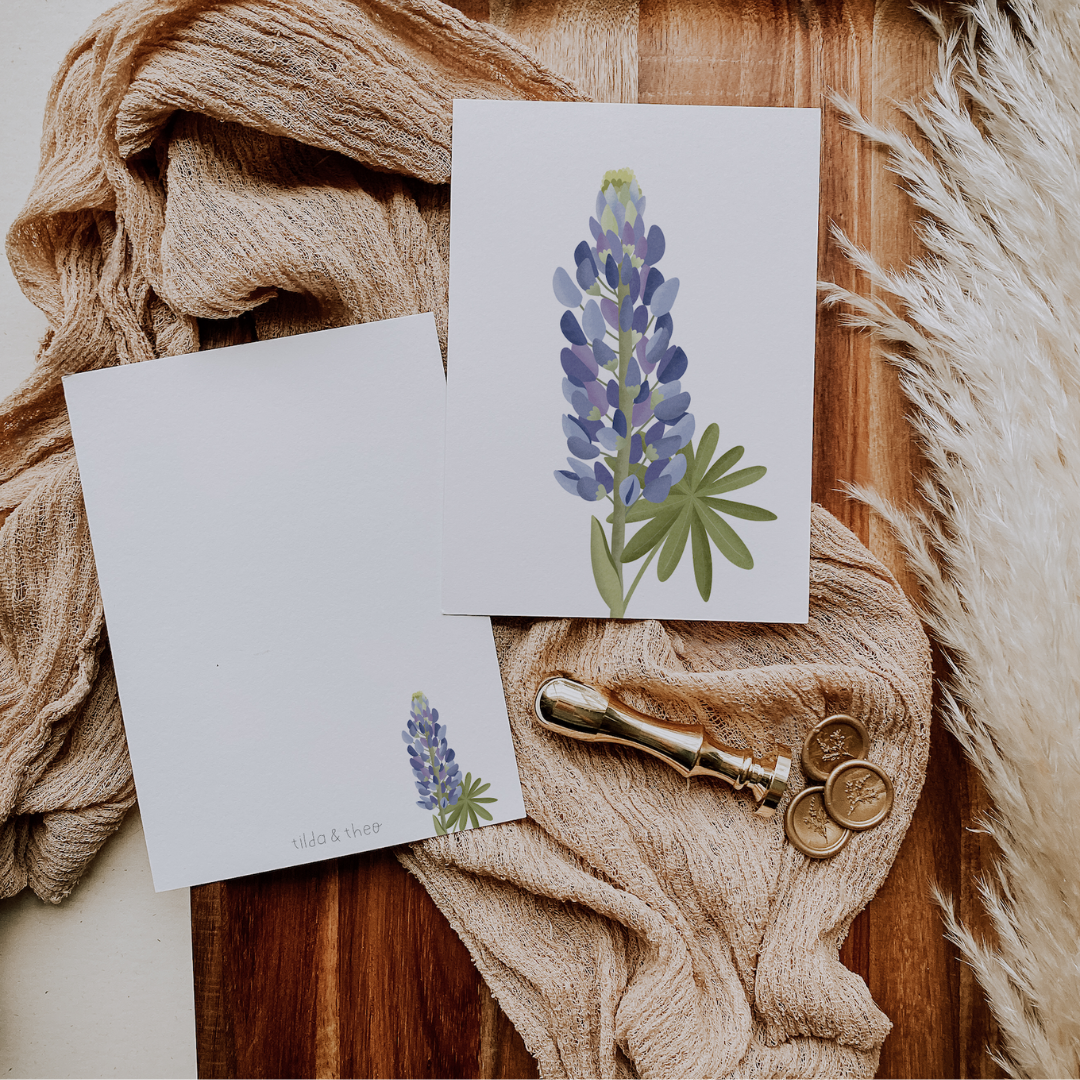 Grußkarte Blume Lupinen