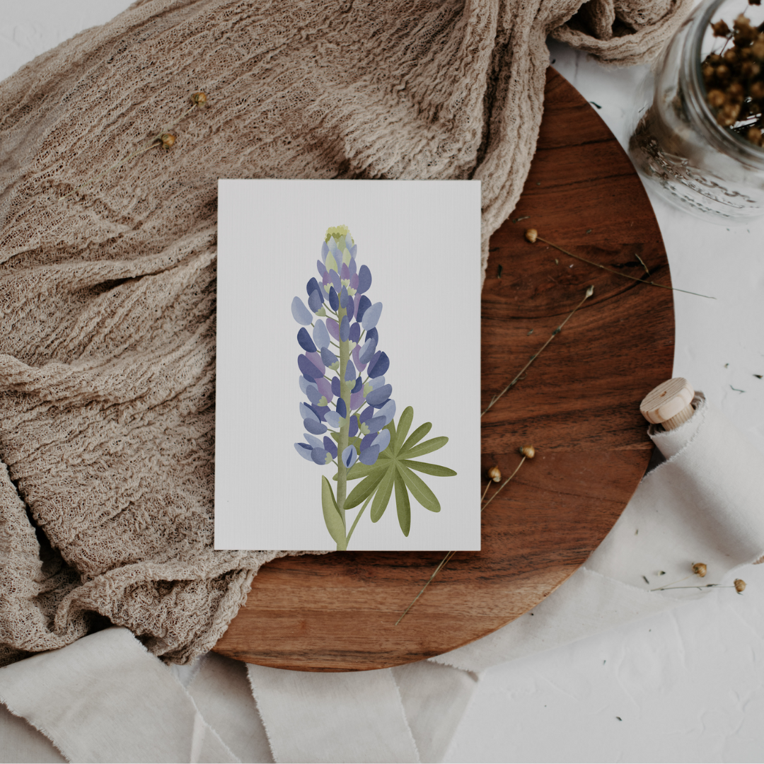 Grußkarte Blume Lupinen
