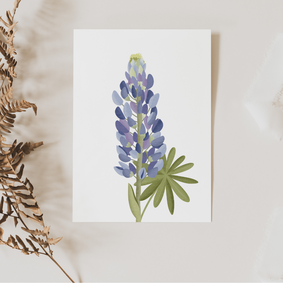Grußkarte Blume Lupinen