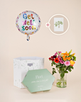 Gute Besserung Geschenkbox mit Blumen & Ballon
