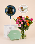 Vater Überraschungsset Blumen und Ballon