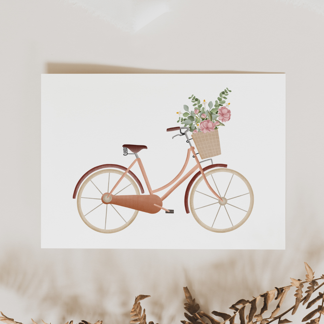 Grußkarte mit Frühlingsblumen-Motiv – liebevoll gestaltet von Flori, perfekt als Ergänzung zu einem Blumenstrauß oder Geschenk in Österreich