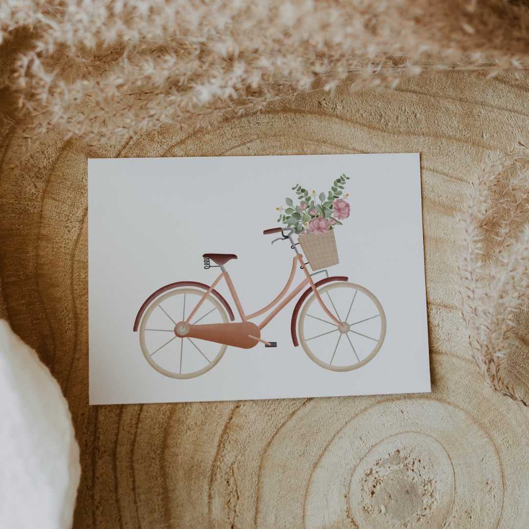 Grußkarte mit Frühlingsblumen-Motiv – liebevoll gestaltet von Flori, perfekt als Ergänzung zu einem Blumenstrauß oder Geschenk in Österreich