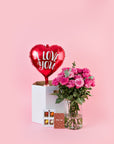I Love You Geschenkset mit Country Pink Rosen